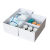 桌面分格收纳盒医院6s管理自由组合分隔物品塑料整理筐可拆卸储物 201510分格盒+卡槽+空白卡片 配1个隔板