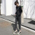 新款时尚流行灰色牛仔背带裤女学生韩版宽松洋气修身显瘦显高 深灰色 635 XL 130-145斤