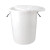 海斯迪克 HKCC17 塑料大水桶 圆形收纳桶 酒店厨房储水桶 白色无盖50L