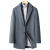 CKZRKC双面羊绒大衣男士围巾款羊毛外套中长款羽绒脱卸内胆休闲风衣 蓝灰色 170M建议90115斤