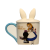 天颛afternoon杯现货afternoon tea爱丽丝系列卡通可爱兔子茶壶 马克 蓝色把手兔子马克杯 260m-l