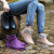 雨花泽 水鞋女雨靴短筒厨房防水防滑时尚款女式夏季软底室外雨鞋耐磨胶鞋子 紫色37码