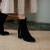 奢迪卡奢侈新品牌短靴女年冬季新款粗跟加绒短筒纯色高跟女靴子 驼色 34