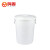 鸣固 大号塑料圆形垃圾桶 酒店餐厅工业环卫物业大容量有盖加厚收纳水桶 100L白色带盖ZJ1253