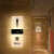 卫生间指示牌发光门牌定制男女洗手间标识牌厕所标志牌带灯WC提示 铝材拉丝黑mdashA1男款铝材拉丝 20x10cm