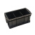 加厚长方形塑料收纳箱带盖五金零件盒小号黑色工具箱定制 黑色+二格箱+盖子 收纳零件盒