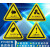 当心触电标志大号三角形车间验厂安全标识牌小心警示贴纸 有电危险 5x5cm30张起发