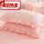 远嘉妮韩版公主蕾丝床裙式四件套床罩四件套花边纯色磨毛床套多件套 粉红色 1.2m(4英尺)床