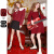 三彩2023春季新款红色绞花针织裙法式方领连衣裙收腰灯笼袖显瘦 红色 150/76A/XS