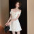 枳之薇一字肩连衣裙高级感性感夏季吊带2024新款小个子双排扣短款裙子名 白色 N213 S 80-95斤左右