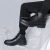 K.G.V马丁靴男款大头短靴英伦厚底中帮冬季黑色增高靴子高帮男皮鞋 黑色 38 标准皮鞋码