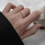 末言雨（MOYANYU）925银简约线条女戒指小众设计几何指环冷淡风时尚个性 925银戒指 开口可调节