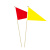 科恩森（KEENSEN）标记三角小彩旗测量定位工地标记旗手摇小彩旗 60CM长杆黄色旗帜 20个