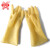 威蝶工业橡胶手套强力加厚牛筋耐酸碱耐磨耐用防滑防水洗衣洗碗居家清洁手套 黄色 M 10付装