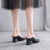 尖头单鞋女粗跟2024新款夏季浅口软皮小跟鞋中跟黑色工作鞋 米色[5厘米] 36