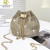 酷奇袋鼠（KUQIDAISHU）新款包包女新款潮洋气包质感网红钻石单肩包时尚链条斜跨水桶包 金色 宽18高14厚11