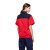 玛仕福 短袖工作服套装 男女工作服 工人劳保工服 工装制服工程服 藏青+红 XL 