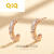 QIQ金蛇骨耳钉女夏玫瑰蛇形气质耳环字耳饰（520情人节生日礼物） 金蛇骨耳钉一对-玫瑰礼盒