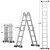 镁多力（midoli）多功能折叠铝合金升降直梯工程梯家用人字梯加厚折叠梯4X3步3.6m