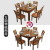 林氏家居实木餐桌椅组合现代简约小户型吃饭桌子家用圆桌可伸缩折 一桌十椅 1.5白色地中海