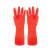 东方红 橡胶洗碗洗衣手套乳胶厨房刷碗防水耐用中长款38cm中号M 2双中长红色