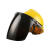 电焊面罩配安全帽式焊工防护面具防烤脸护脸全脸焊头戴式焊帽面屏 透明面罩+黄色安全帽