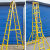 雅恪尚 玻璃钢伸缩梯子工程梯便携升降单直梯凳电工人字梯 60方管绝缘人字梯长350cm底宽76cm