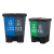 分类垃圾桶脚踏式干湿分离双桶学校农村塑料户外环卫垃圾箱 7天内发货 60L咖啡+黑色(干湿)