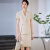 特洛曼夏季销售接待工作服西装套装女短袖薄款职业装女装两件套杏色