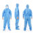 适用防护服一次性连体带帽农用全身养殖透气喷涂厂防尘工作服刷漆 PP特厚蓝色（有脚）透气50g L（身高165-170）适