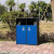 樊先森 户外两分类垃圾桶室外环卫果皮箱市政物业小区街道公园垃圾箱大号商用 蓝灰色镀锌板