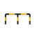 M型钢管防撞护栏道路防护固定U型加油站加厚停车位桩隔离警示柱 弧形89*1500*600*3.0黑黄