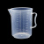PP塑料烧杯250/500/1000ml厨房实验室透明加厚带刻度带柄烘焙量杯 塑料量杯5000ml带柄