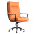 弘旺老板椅舒适靠背职员办公椅电脑椅家用网红主播椅子意式大班椅 高背橙色固定脚 精选西皮