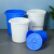 垃圾桶大号圆形商用带盖厨房加厚垃圾桶蓝色户外工业塑料白色圆桶 150升桶无盖蓝色xy