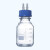 定制适用实验室补料瓶 发酵罐1/2/3/4通孔试剂加料瓶 小号中号大号 不锈钢瓶盖补液瓶 蓝盖玻 小号100ml四通