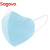 Sagovo 一次性口罩 3D立体4层防护灭菌级防飞溅防尘口罩 大号 蓝色100只