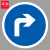 谋福（CNMF）交通标志指示牌 停车场标识牌可定制【向右转弯-贴反光膜写真(平板钉墙款)】