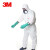 3M 4545防护服 白色带帽连体防尘防液体喷溅透气弹性收口工业实验室工作服 白色款 XL