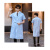 谋福（CNMF） 蓝色白大褂长袖 口腔 牙医医师服 实验室加厚工作服长款 (男士短袖) XL 