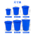 塑料水桶圆桶加厚带盖超大号储水桶\大容量酿酒发酵胶桶垃圾桶 100#约装180斤水【有盖*蓝色】