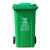 户外大号垃圾分类垃圾桶带盖塑料240升工业公共场合带轮小区环卫 240L挂车款 绿色(厨余垃圾)