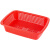 输液盒收纳筐长方型级塑料框胶筛镂空洗菜盆沥水厨房加厚 FC075红色