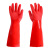 家务洗碗刷碗洗衣加绒保暖防水长胶手套工作耐磨加厚加长橡胶胶皮 红色40cm(1双) XL