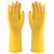 巧姨 100克乳胶手套防水防油清洗加厚耐磨清洁手套 黄色特厚5双 S码