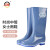 上海牌雨鞋女士高筒舒适PVC耐磨防滑防汛劳保工业防护耐腐蚀耐酸碱食品加工鞋SH302 灰蓝色 39