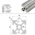基克孚 欧标铝型材2020拼装框架3D打印机配件工业diy20*20铝合金型材支架 备件 欧标2020L 