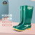 上海牌女士高筒雨靴 防滑耐磨雨鞋防水鞋 时尚舒适PVC/EVA雨鞋 户外防水防滑雨靴 SH301 绿色 36