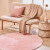 OlarHike 长丝毛地毯客厅卧室沙发地毯床边长绒毯地垫简约 粉色圆形 120*120cm