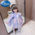迪士尼（Disney）女宝宝艾莎连衣裙2024新款小女孩春季爱莎公主裙女中小童蛋糕裙子 蓝色 90cm